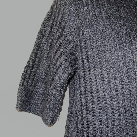 BANANA REPUBLIC Slate Gray Knit Open Front Sweater Pockets EUC XS - Picture 2 of 6